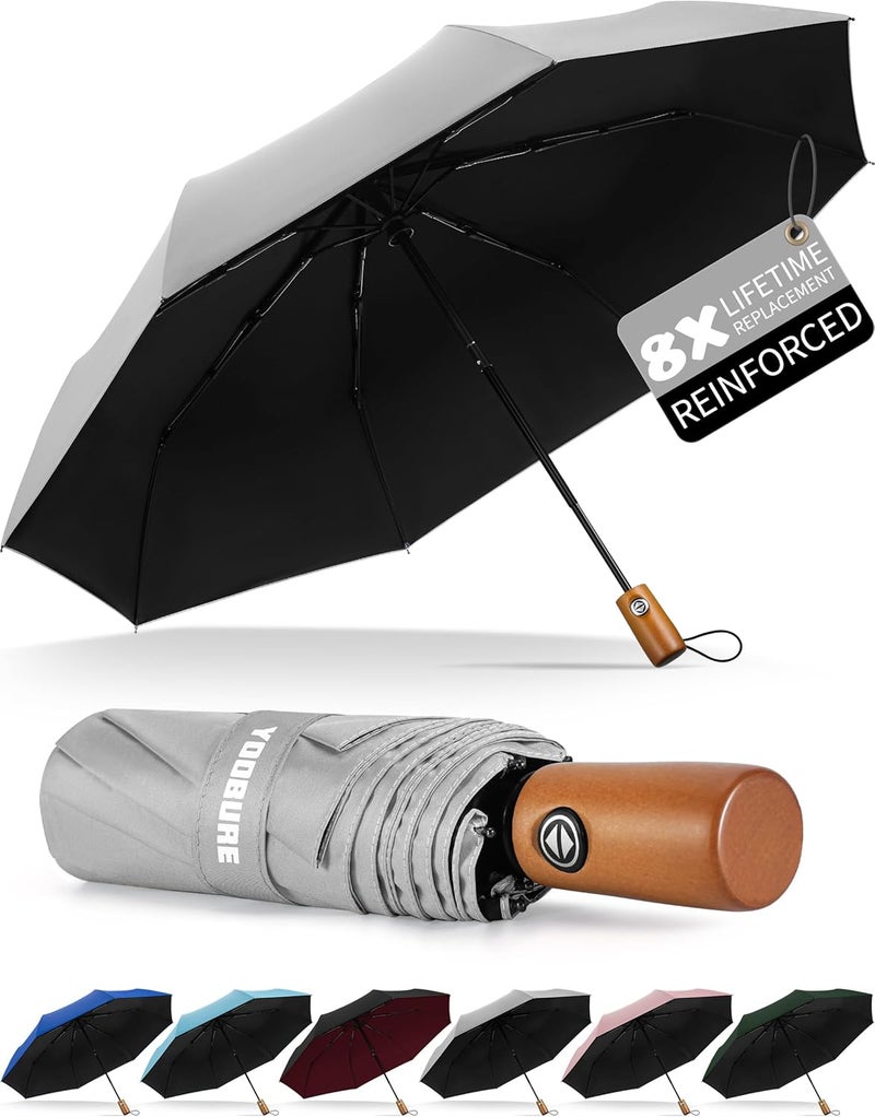 Yoobure Travel Umbrella Portable Compact Umbrellas, Pocket Mini for Purse, Umbrellas for UV Sun & Rain Small for Backpack, Umbrella with Case Folding for Kids Women - Image 1